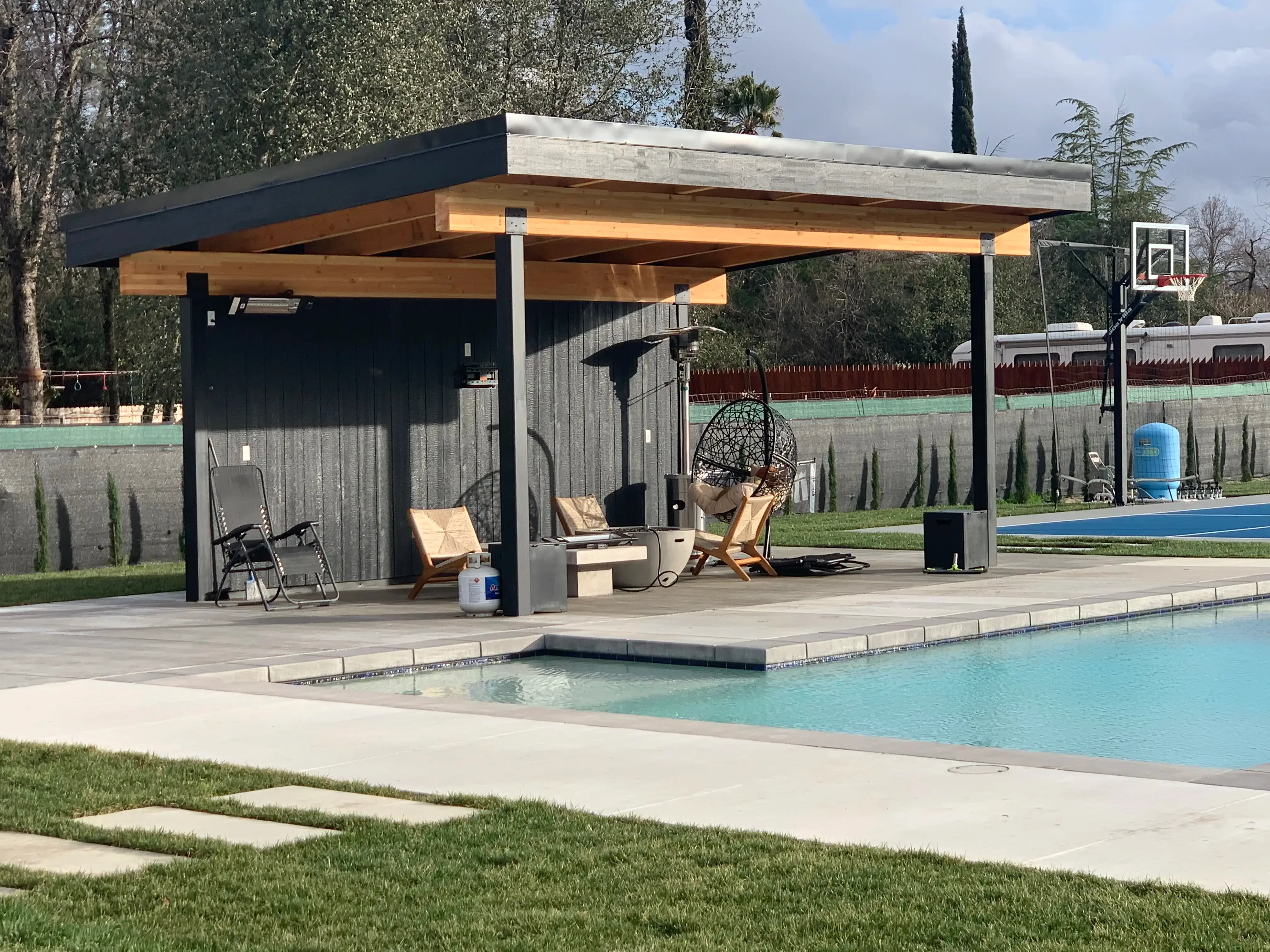 Poolside pergola