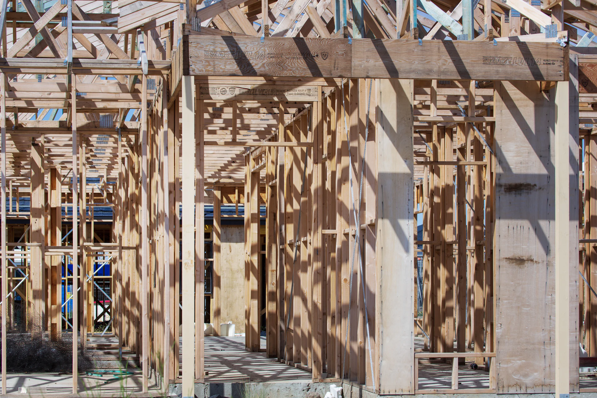 Timber framing on a Stillwater Construction custom home build